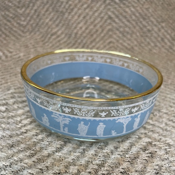 Wedgwood Jasperware Glass Bowls Blue Hollywood Helenic Jeanette Set - Picture 2 of 6